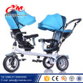 New model baby twins tricycle/cheap price tricycle two seats for baby/double kids tricycle trike with pushbar